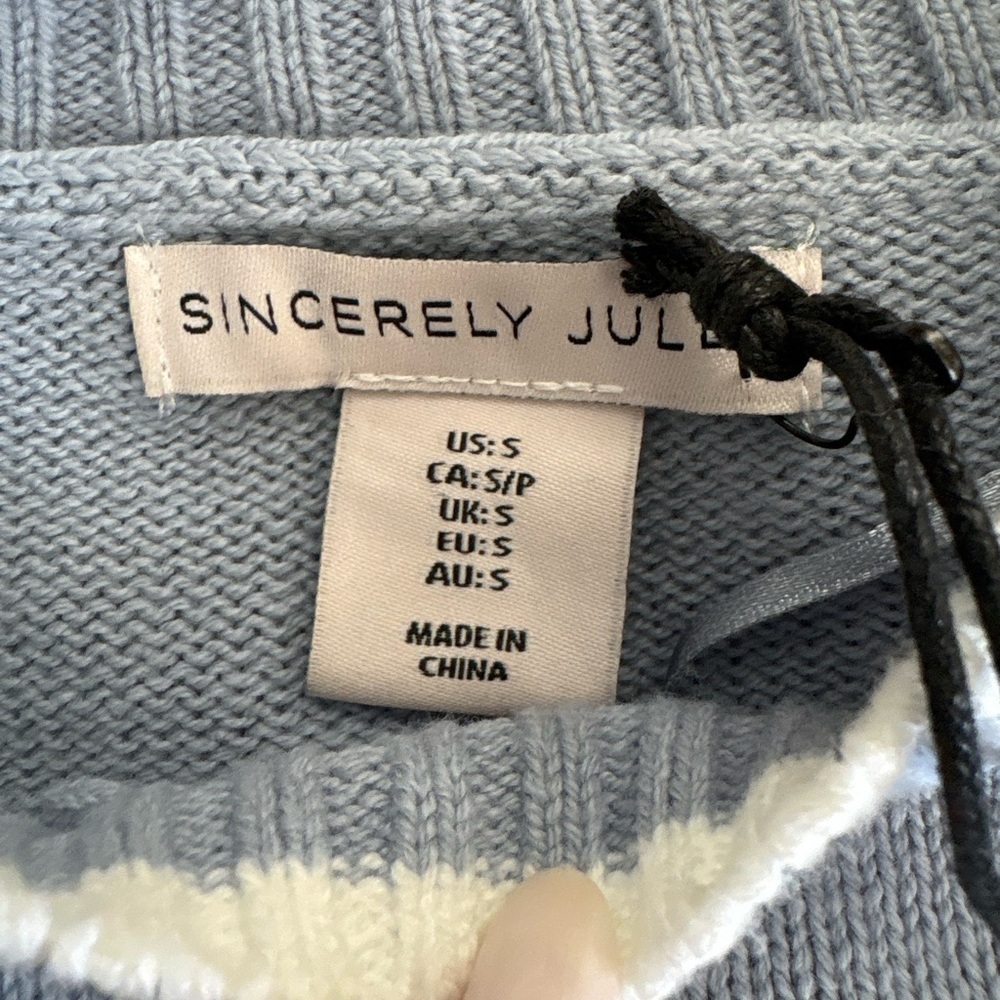 NWT Sincerely Jules Self Love Blue Sweater - Picture 4 of 7